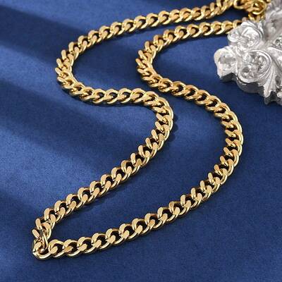 Brass Cuban Link Chain Necklacea for Women Men