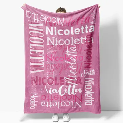 Custom Name Pink Theme Blanket For Adult Kid Gift - Aperturee