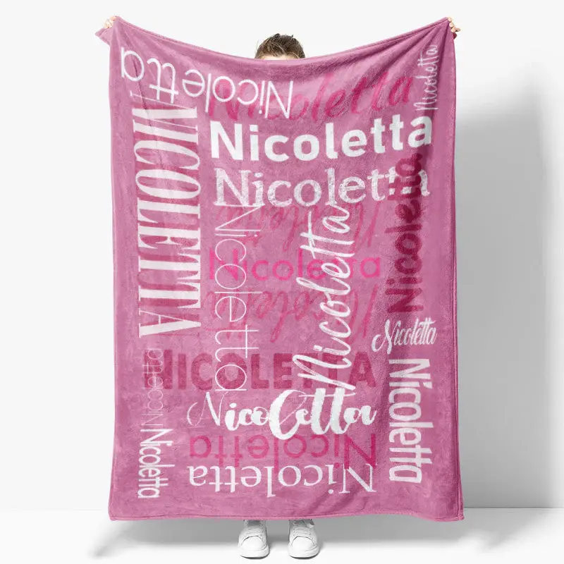 Custom Name Pink Theme Blanket For Adult Kid Gift - Aperturee