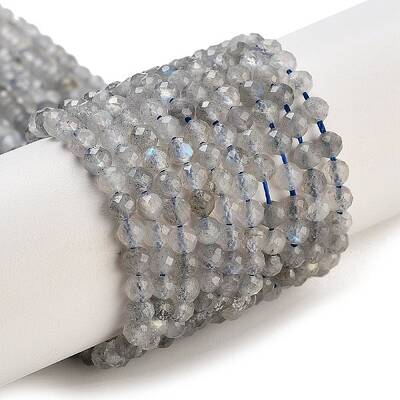 Faceted Round Natural Labradorite Bead Strands