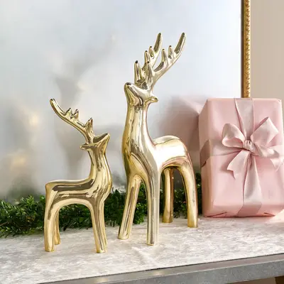 BFF Collection Set of 2 Standing Metallic Reindeer
