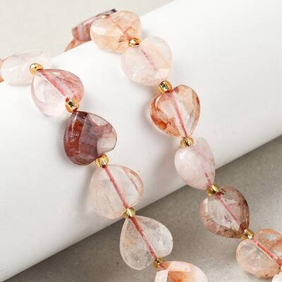 Natural Ferruginous Quartz Beads Strands