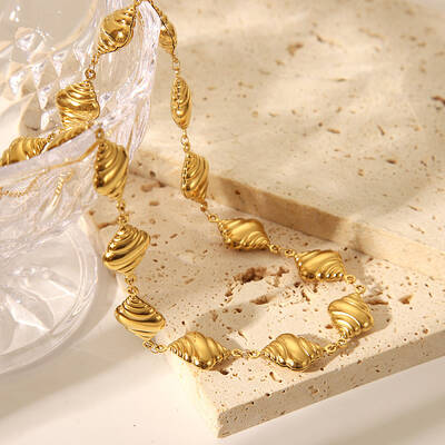304 Stainless Steel Conch Shell Shape Link Chain Necklaces for Women