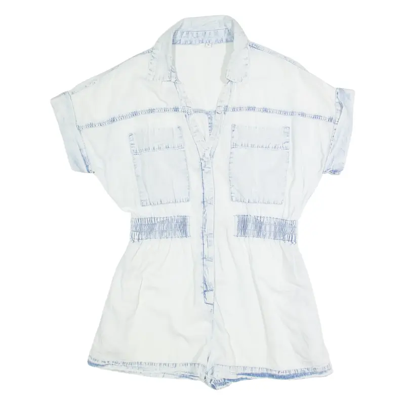Womens Playsuit Blue Wide-Leg M