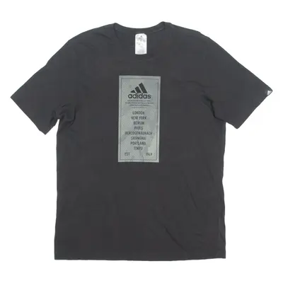 ADIDAS Mens T-Shirt Black Crew Neck M