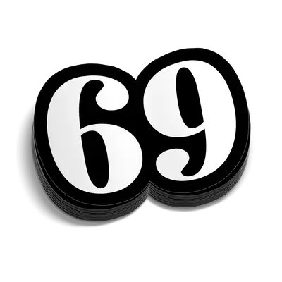 69 Hard Hat Decal