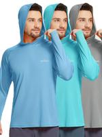 Men's Loose Letter Print Long Sleeve Hooded Rashguard, Quick Dry Sport Shirt, Lightweight Sun Protection Thumb Holes Top for ...