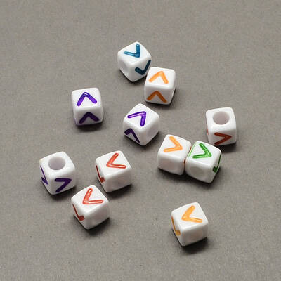 Large Hole Colorful Acrylic Letter European Beads