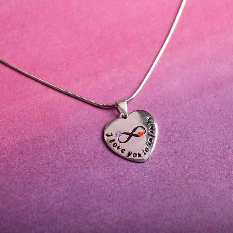 Love To Infinity Sterling Paw Necklace - with Sterling Cable Chain