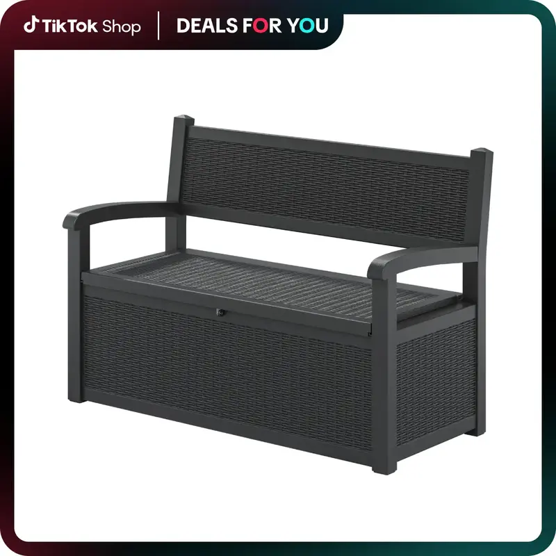 [dealsforyoudays] 70-Gallon Outdoor Storage Box – Waterproof&UV-Resistant &Supports 550 lbs – Perfect for Garden & Poolsi...