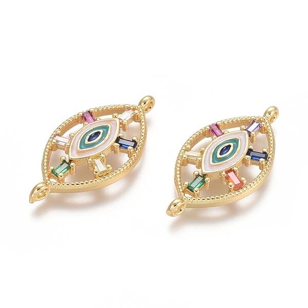 Brass Micro Pave Cubic Zirconia Links connectors