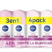 Nivea Antiperspirant Roll On Satin Effect 4 Pack - Deodorant for Women Body Care Antiperspirant Comfort Cosmetic
