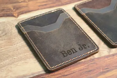 Minimalist Wallet Personalized Card Holder Ultra Slim Wallet Men's Wallet Women's Wallet, Brown