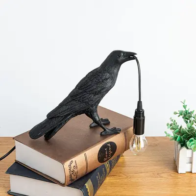 Resin Bird Design Table Lamp, Novelty Lighting for Home Decor, Summer Gift, Night Light, LED Lights for Bedroom, Halloween De...
