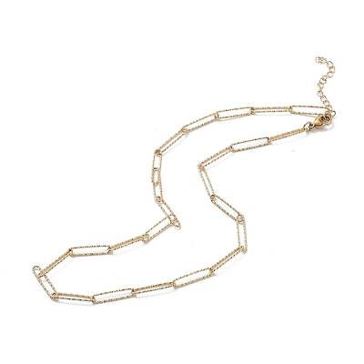 Ion Plating(IP) 304 Stainless Steel Paperclip Chain Necklace for Men Women