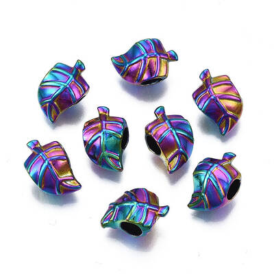 Rack Plating Rainbow Color Alloy European Beads