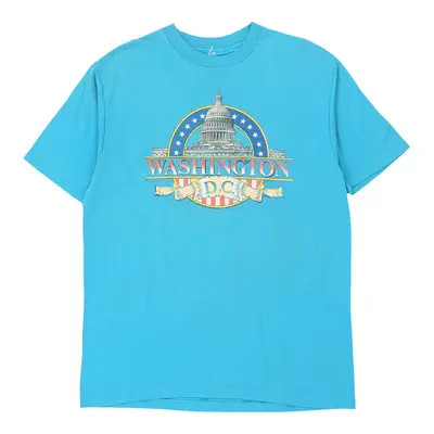 Single Stitch Washington DC Unbranded Graphic T-Shirt - XL Blue Cotton