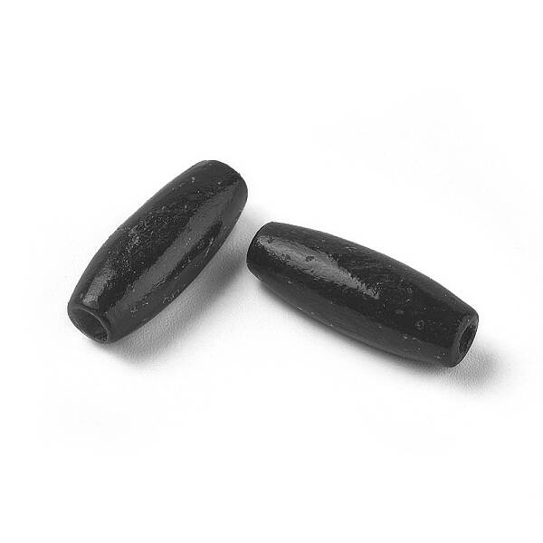 Dyed Natural Long Oval Wood Beads