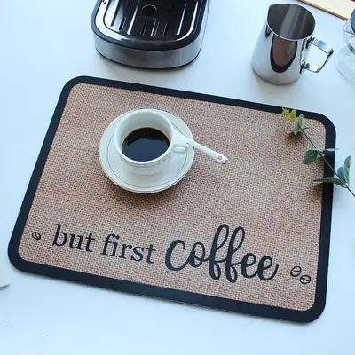 Coffee Machine Mat, 1 Count Non Slip Heat Resistant K Cup Drying Mat, Household Kitchen Accessories, Kitchen Gadgets, Boyfrie...