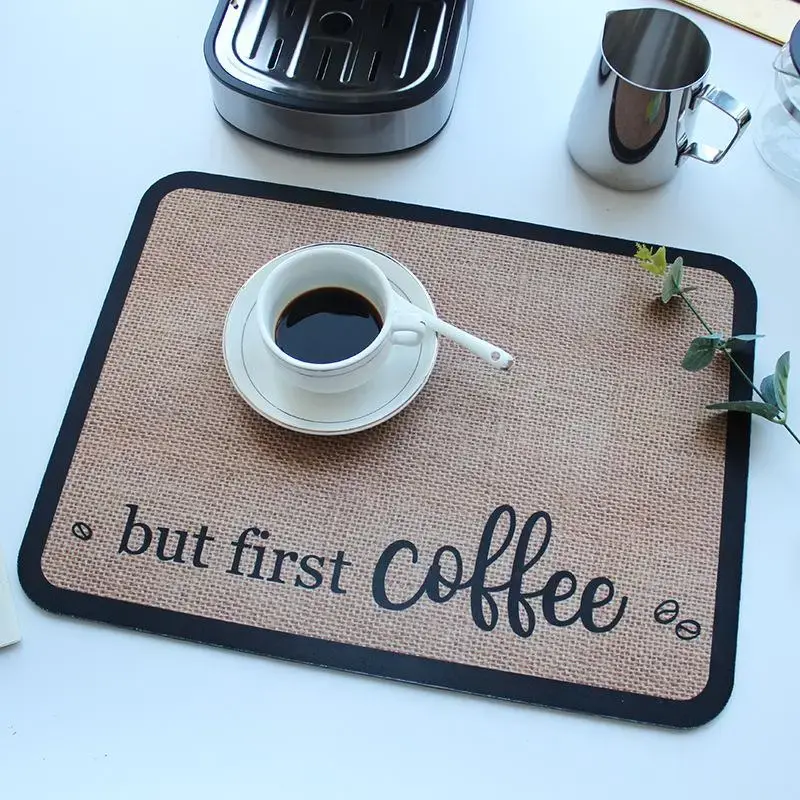 Coffee Machine Mat, 1 Count Non Slip Heat Resistant K Cup Drying Mat, Household Kitchen Accessories, Kitchen Gadgets, Boyfrie...