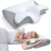 HOMCA Memory Foam Neck Pillow, 2 in 1 Ergonomic Contour Pillow, Comfortable Bed Neck Pillow for Side Back Sleepers, Bedroom A...