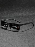 Men's Sporty Polarized Sunglasses, Beach Essentials, Trendy Casual Square Frame Tinted Lens Sunglasses for Everyday Use, Fash...