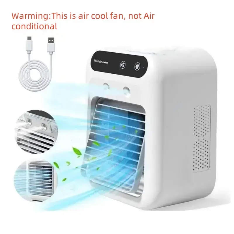 Portable Air Conditioner, 3-in-1 Fan with 2 Mist Speeds, USB Rechargeable Fan Cooler Multifunction Portable Fan for Bedroom, ...