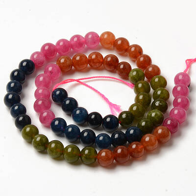 Round Dyed Natural Quartz Beads Strands