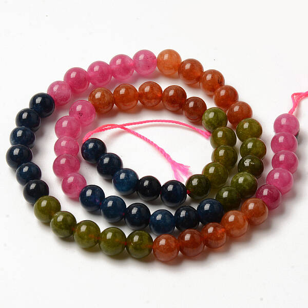 Round Dyed Natural Quartz Beads Strands