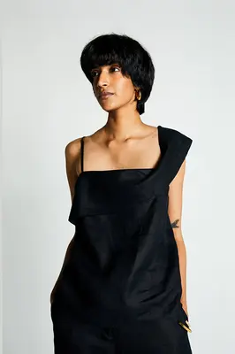 The Wandering Wave Top in Black | Color: Black | Size: XS
