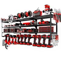Nattydot Power Tool Organizer Wall,Cordless Drill Hanger Storage Rack 12 Drill Holder,4 Layers Heavy Duty Tool Storage Rack,A...
