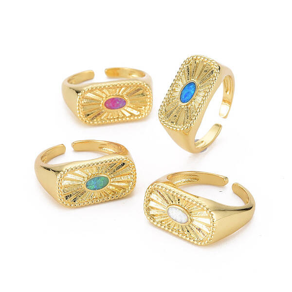 Natural Opal Cuff Ring for Women