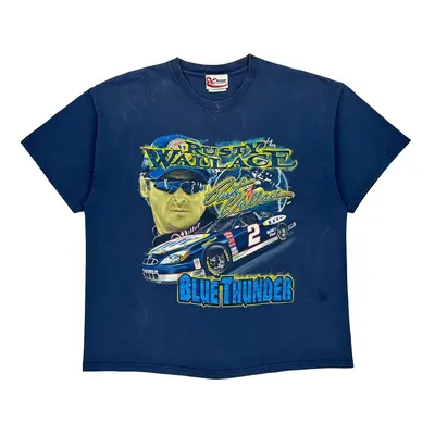 Rusty Wallace Chase Authentics Nascar T-Shirt - XL Blue Cotton