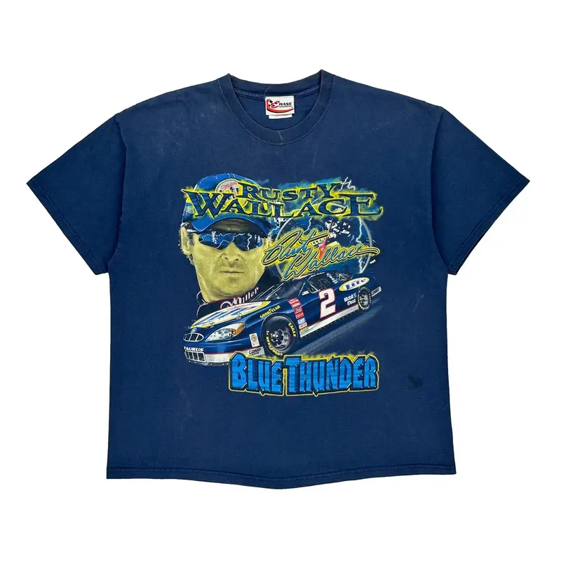 Rusty Wallace Chase Authentics Nascar T-Shirt - XL Blue Cotton