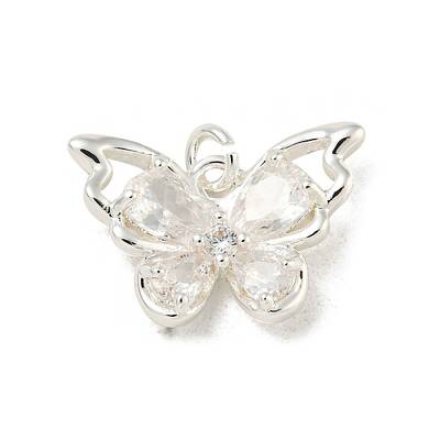 Brass Micro Pave Clear Cubic Zirconia Pendants