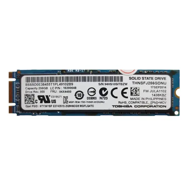 04X4450-02 Lenovo 256GB MLC SATA 6Gb/s (Opal 2.0) M.2 2280 Internal Solid State Drive