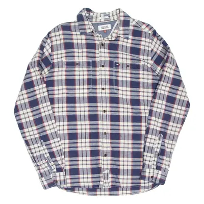 HILFIGER DENIM Mens Shirt Blue Check Long Sleeve M