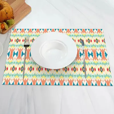 Colorful Seamless Pattern Dining Set Of 4 Placemats - Aperturee