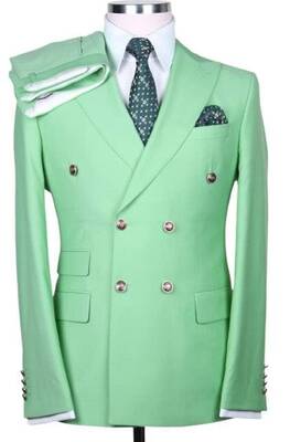 Sage Green Suit For Groom - Sage Green Tuxedo With bowtie