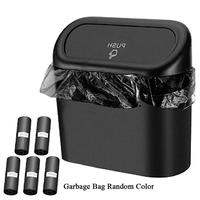 Car Trash Can with Lid, 1 Set Multifunctional Storage Bin with Garbage Bag, Car Seat Back Storage Box for Home Car Office, Ho...