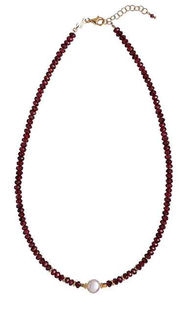 Alisia Original Garnet Bead Necklace AL4107-Gold-Garnet