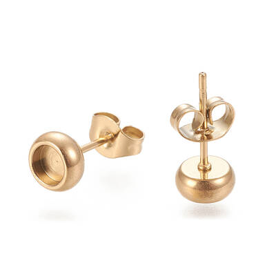 Ion Plating(IP) 304 Stainless Steel Stud Earring Settings