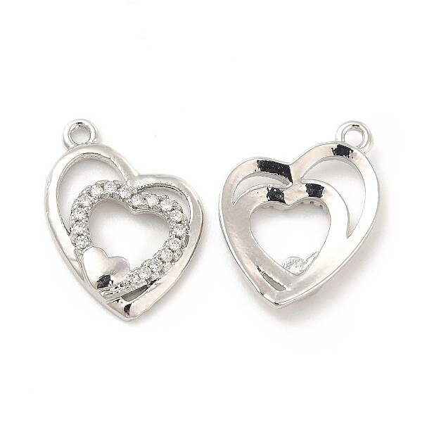 Brass Micro Pave Cubic Zirconia Pendants
