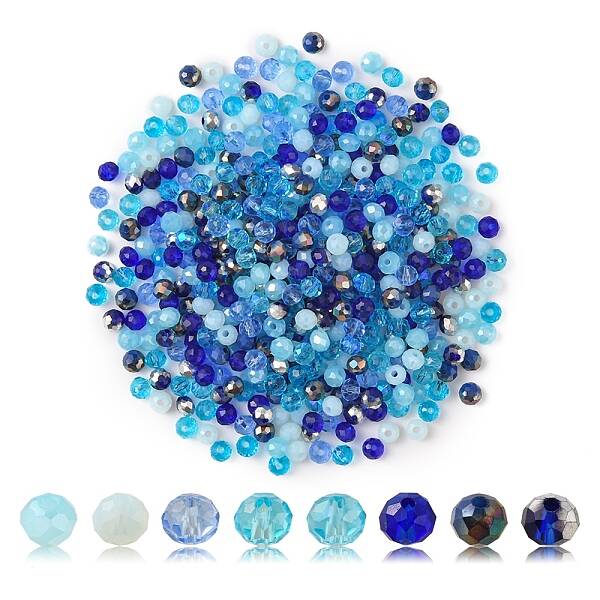 500Pcs Electroplat Opaque Glass Beads