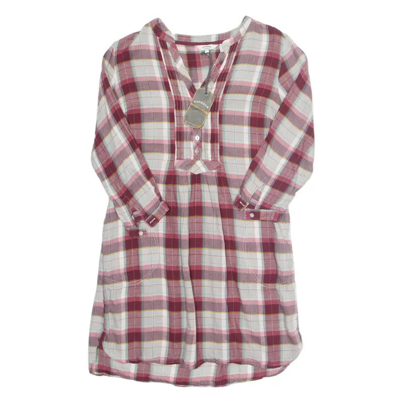 FAT FACE Womens Shirt Dress Red Plaid Knee Length UK 10