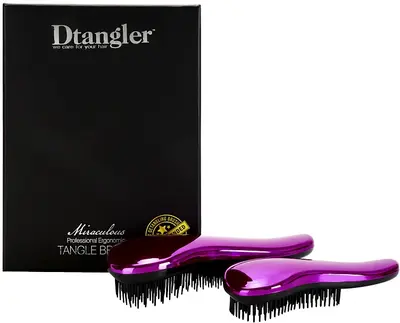 Dtangler Miraculous purple hairbrush gift set