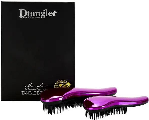 Dtangler Miraculous purple hairbrush gift set