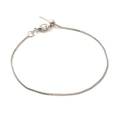 Rack Plating Brass Box Chain Adjustable Slider Bracelets Making for Women