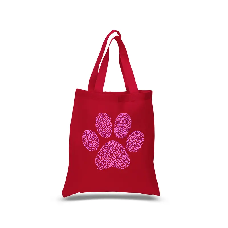 XOXO Dog Paw - Small Word Art Tote Bag - Sapphire - SMALL