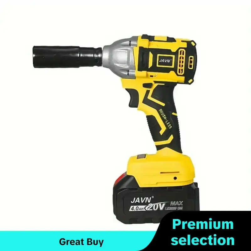 JAVN 320N.m Electric Impact Wrench, 20V Brushless Wrench Socket, Electric Cordless Wrench, Installation Power Tools, Compat...